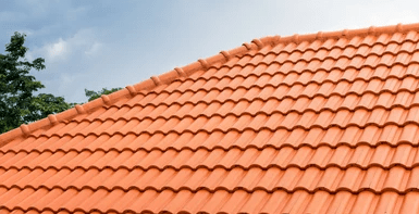 Concrete roof cleaned, remortared and painted